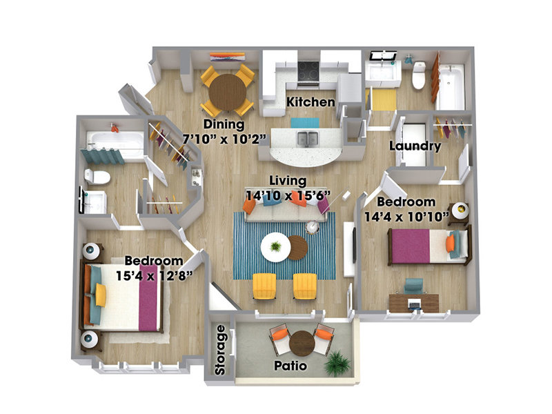 Cyan Floorplan at Prisma Apartments