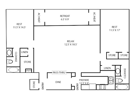 Floorplan for The Landmark Apartments