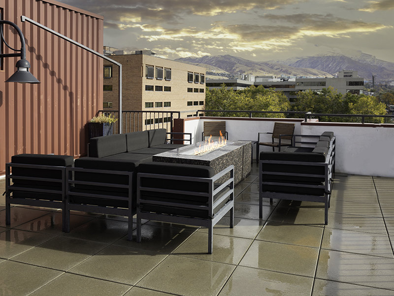 Rooftop Lounge Fire Pit | Lotus Apartments in Salt Lake City