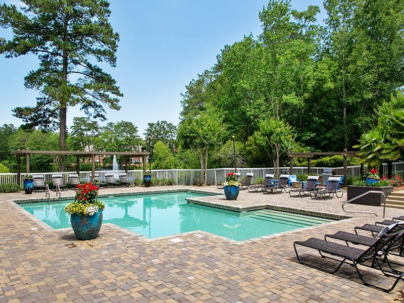 Poolside Seating | Inverness Lakes Apartments in Mobile, AL