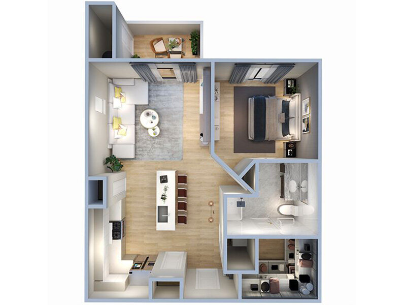 Our A1 1x1 is a 1 Bedroom, 1 Bathroom Apartment