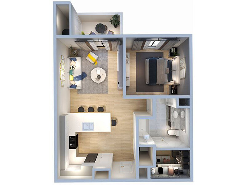Our A2 1x1 is a 1 Bedroom, 1 Bathroom Apartment