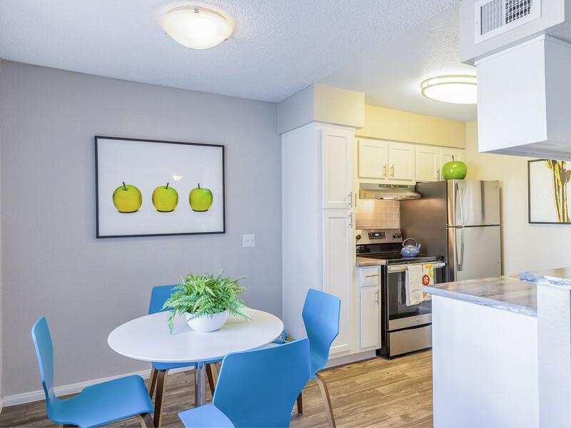 Dining Room and Kitchen | Omnia on 8th Apartments in Tempe, AZ