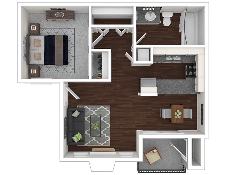 View floor plan image of One Bedroom apartment available now