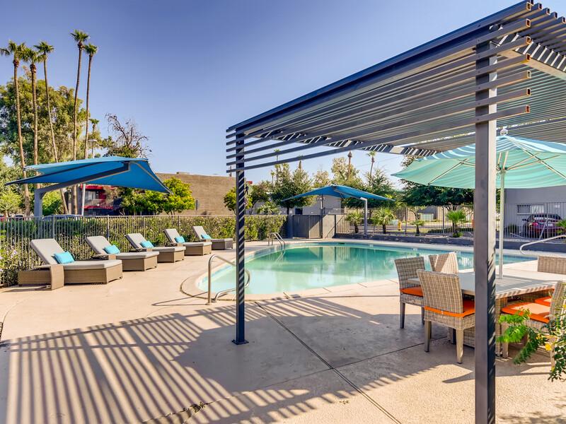Poolside Pergola | Emerson Park Apartment Homes in Tempe, AZ