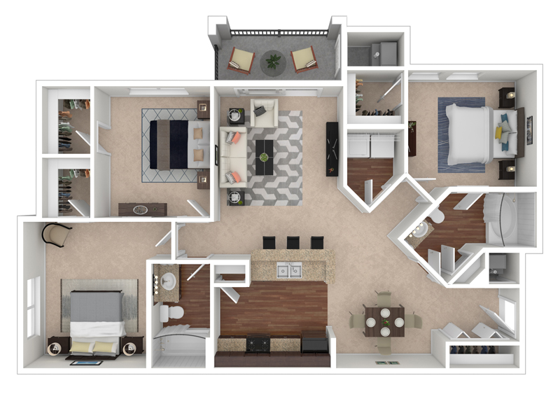 The Park at Southwood Apartments Floor Plan The Gideon