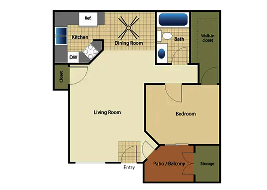 Floorplan for Elan Riverwalk Apartments