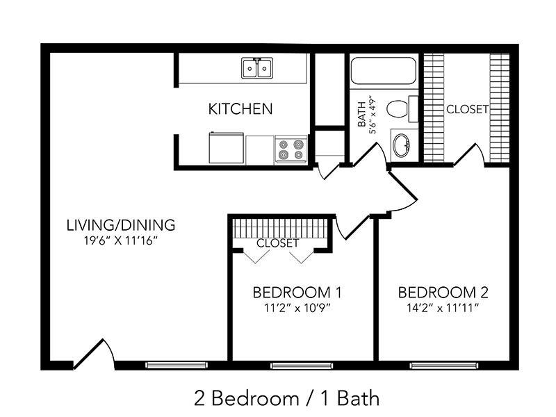 2 Bedroom 1 Bathroom