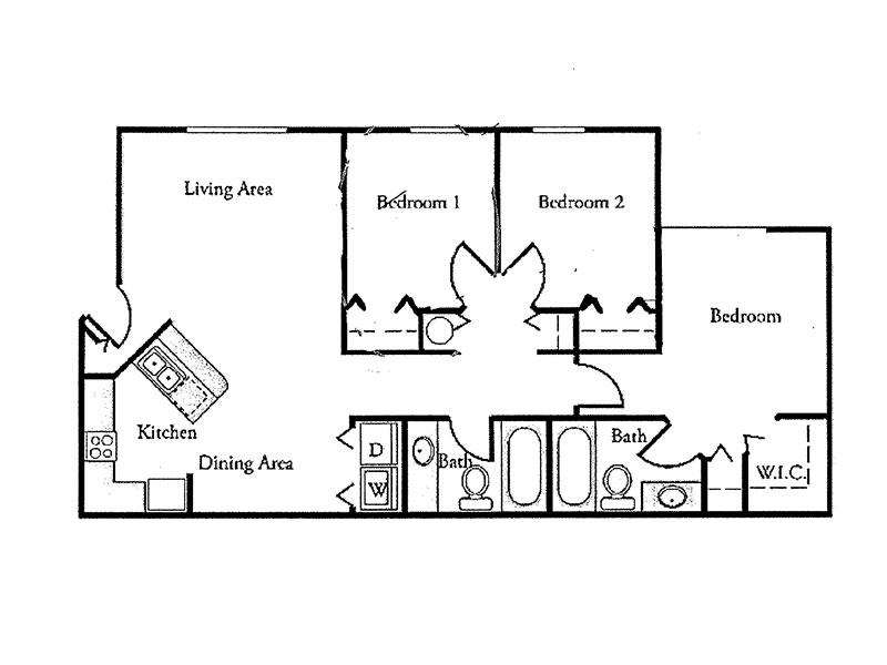 Phoenix Apartments Floor Plan 3 Bedroom A