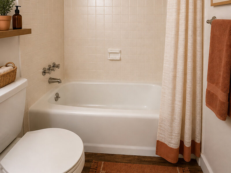 Bathroom with Shower and Tub | The Edge @ 401