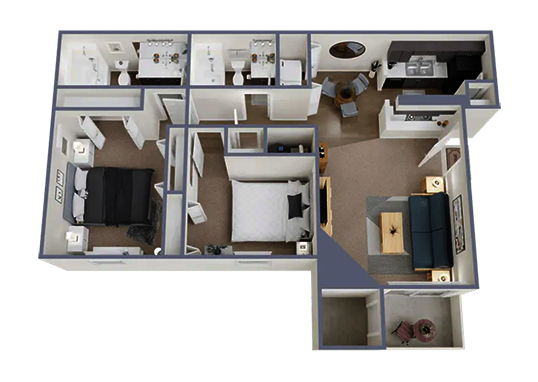 Floorplan for Ironwood at Palmer Park Apartments