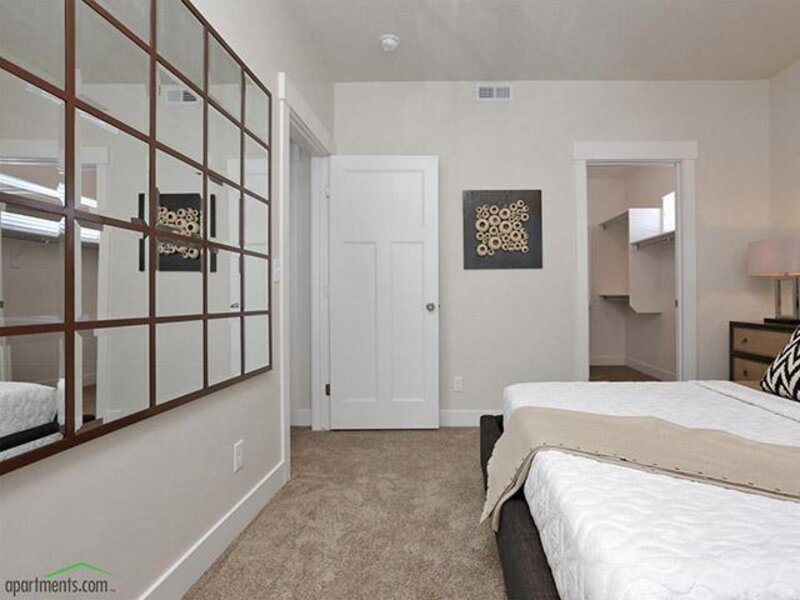 Bedroom and Closet | Cresthaven Apartments in Lehi, Utah