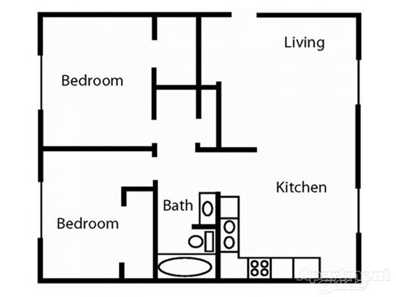 2 Bedroom 860 sqft.