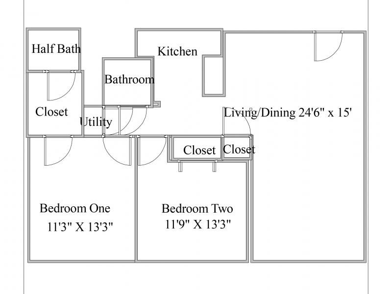 2 Bedroom - 980 Floorplan