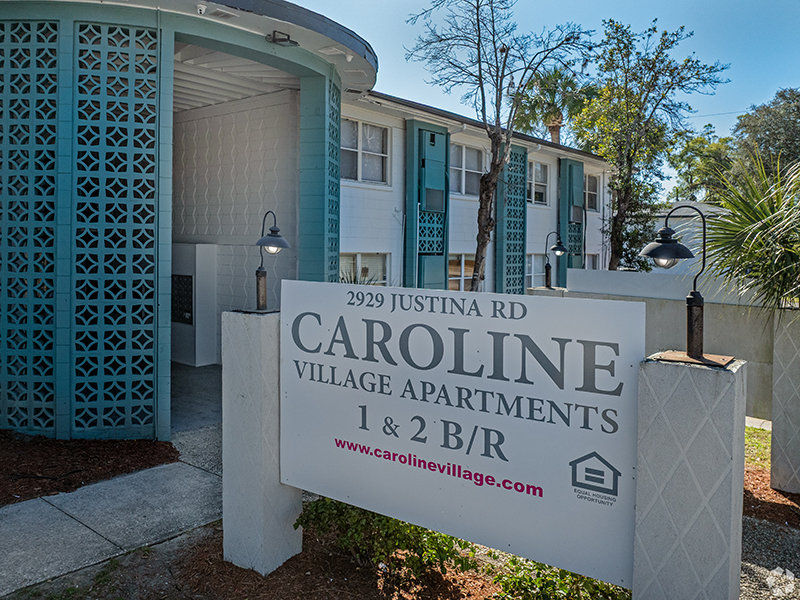 Monument Sign | Caroline Village Apartments