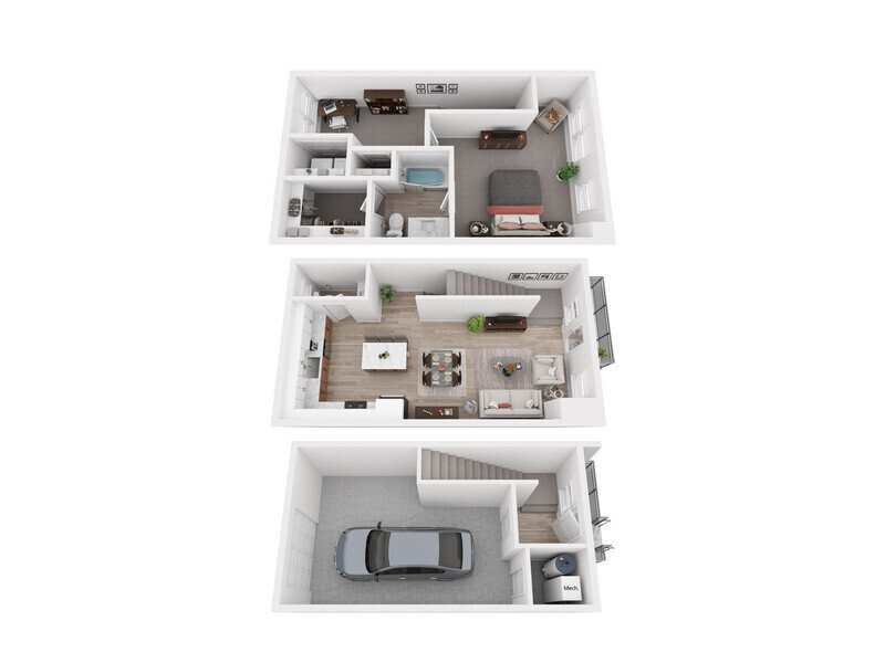 View floor plan image of 1 Bedroom 1.5 Bath apartment available now
