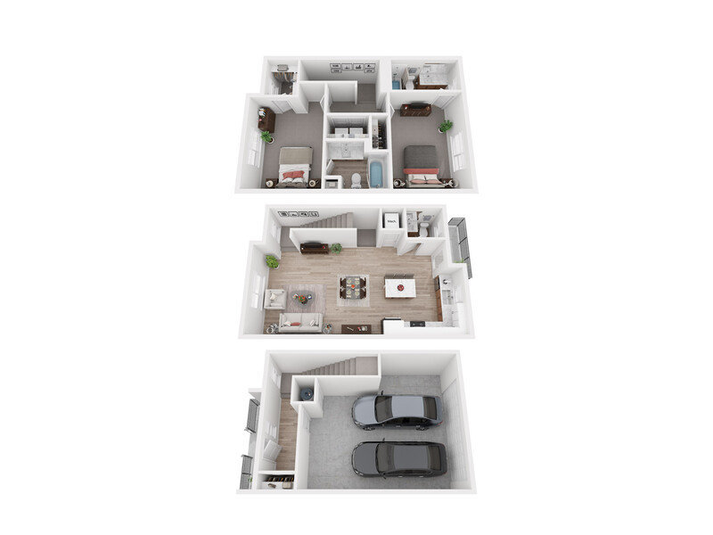 View floor plan image of 2 Bedroom 2.5 Bath A apartment available now