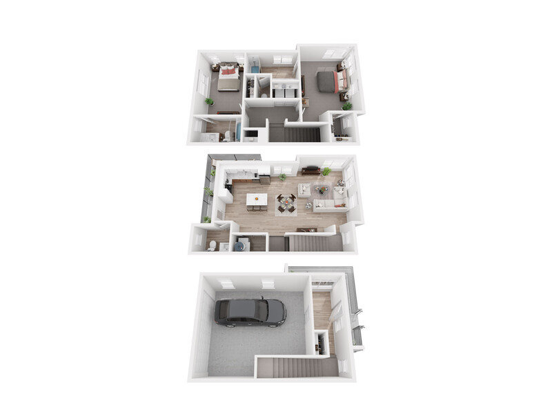 View floor plan image of 2 Bedroom 2.5 Bath B apartment available now