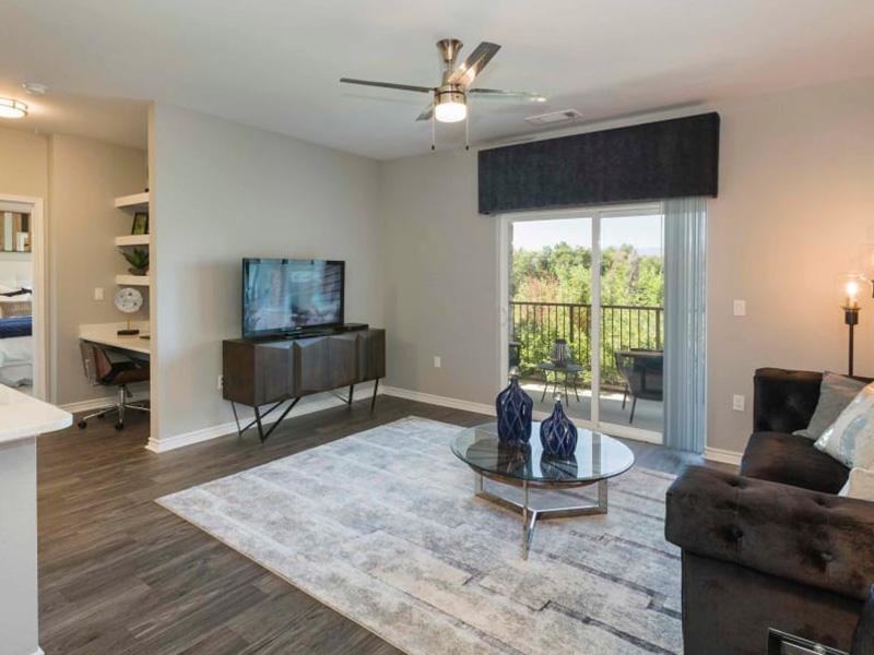 Living Room | Peaks at Woodmen Apartments in Colorado Springs