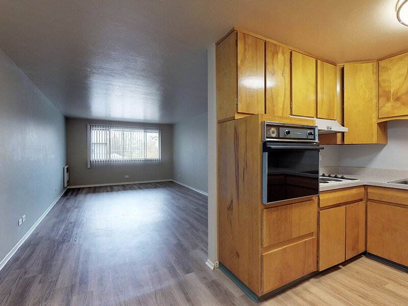 Kitchen and Living Room | Park 16 Apartments in Aurora, CO