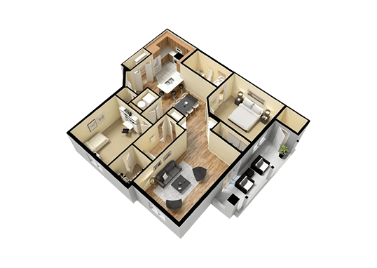 Floorplan for The Perch on 52nd Apartments
