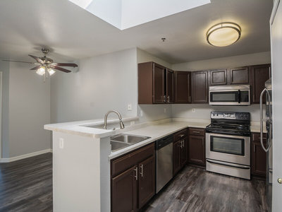 Kitchen and Living Room | The Perch on 52nd Apartments