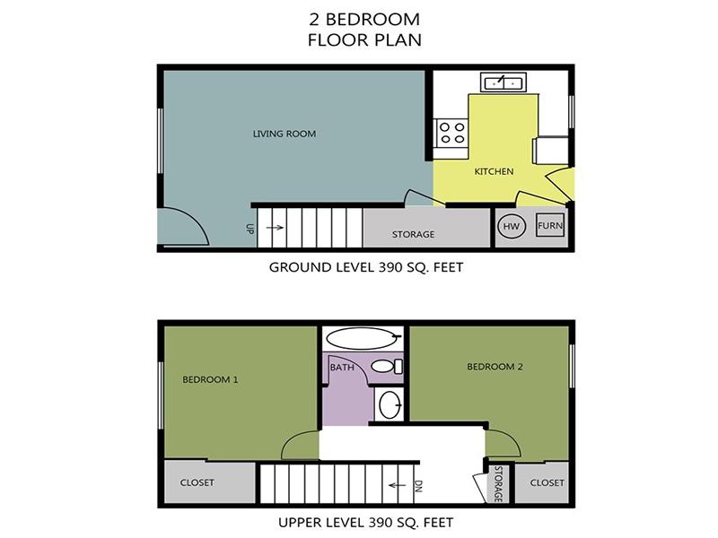 Parkview Terrace Apartments Floor Plan 2x1