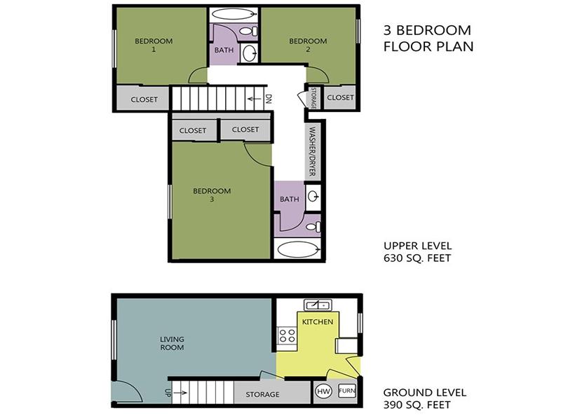 Parkview Terrace Apartments Floor Plan 3x2
