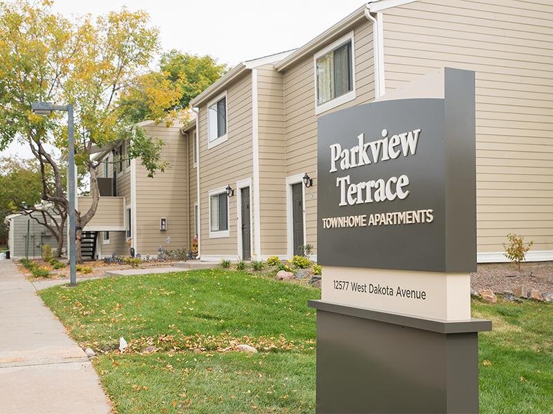 Monument Sign | Parkview Terrace Apartments in Lakewood, CO