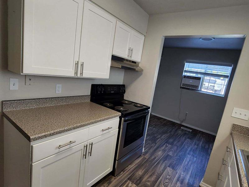 Kitchen with Stainless Steel Appliances | The Pointe at Fort Union Apartments