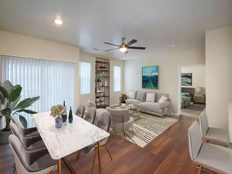 Living Room | Promenade at Hunters Glen Apartments