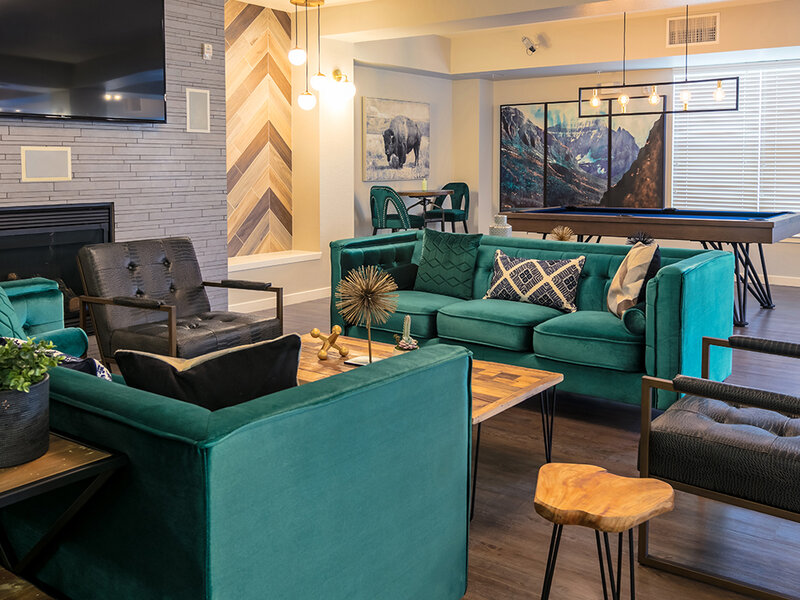 Resident Lounge with Fire Place | Lincoln Place