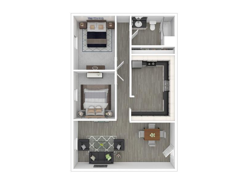 The 500 Apartments Floor Plan 2 Bedroom Apartment