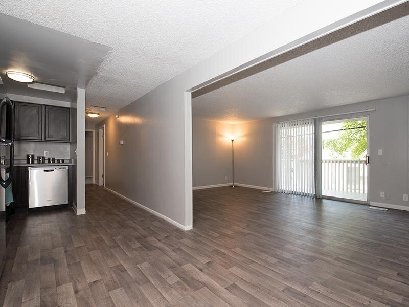 Living Room and Kitchen | The 500 Apartments in Salt Lake City, UT