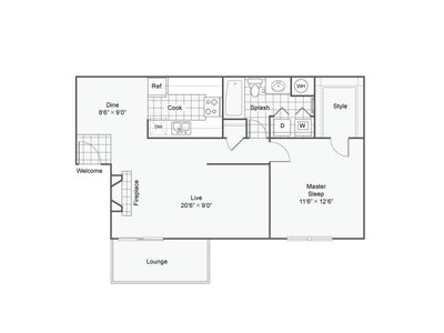 A1 floor plan at Ascend at Red Rocks in Lakewood, CO