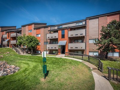 Walking Paths with Pet Waste Station | Ascend at Red Rocks 80228 Apartments