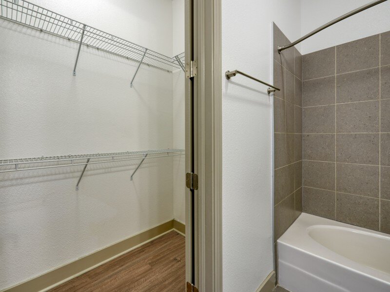 Bathroom and Linen Closet | Helios Apartments