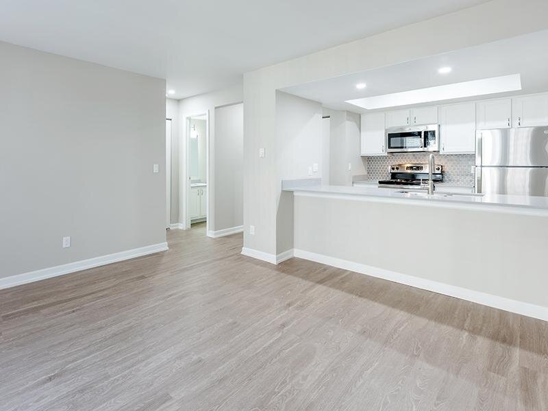 Living Room & Kitchen | The Station Apartments