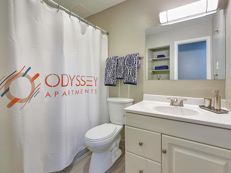 Model Bathroom | Odyssey Apartments in Thornton, CO