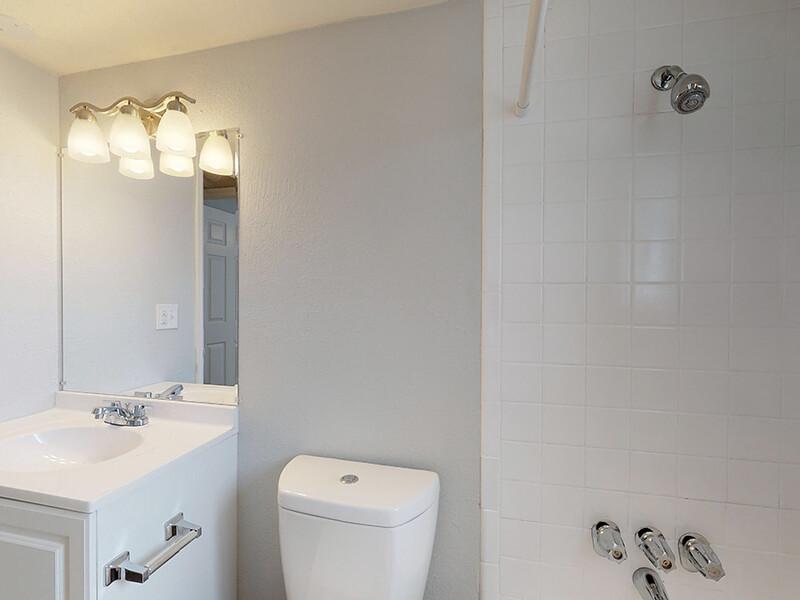 Apartment Bathroom | Montego Flats Apartments in Aurora, CO