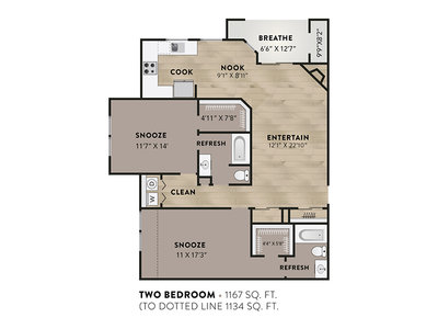 2x2 B floor plan at Allure in Denver, CO