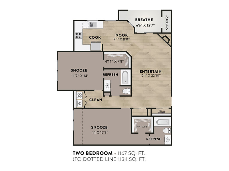 2x2 A floor plan at Allure