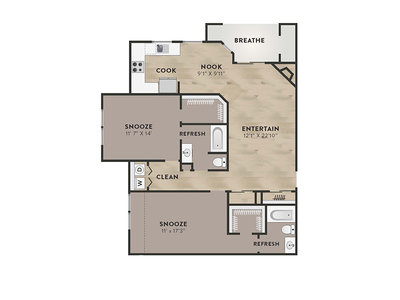 2x2 B floor plan at Allure in Denver, CO