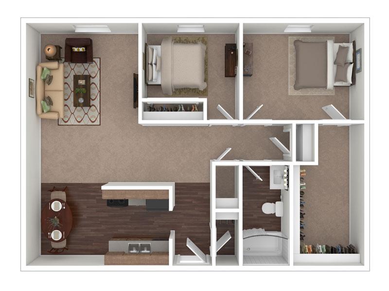 Sweetwater Heights Apartments Floor Plan 2 Bedroom 1 Bathroom