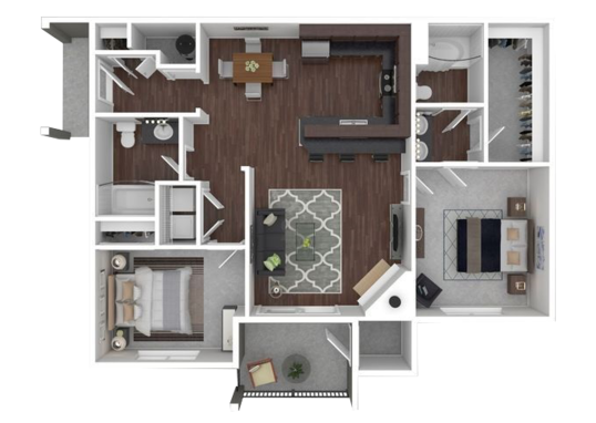 Floorplan for Kipling Commons Apartments