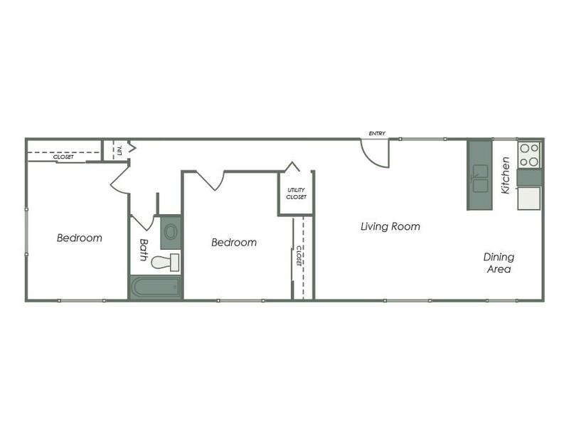 2x1 R Floorplan at Shadow Tree Apartments