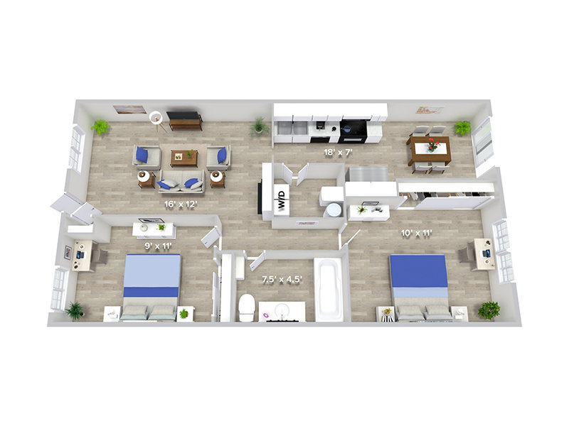 View floor plan image of B2R apartment available now