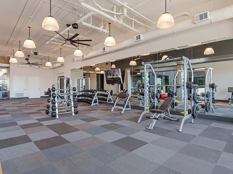 Hawthorne CA Apartments - Airo at South Bay - Fitness Center with Exercise Equipment