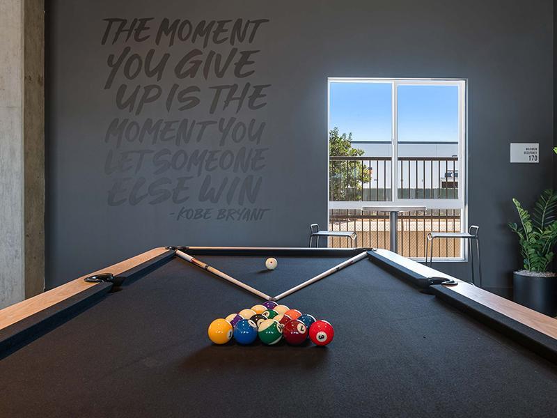 Apartments for Rent in Hawthorne CA - Airo at South Bay - Game Room with a Pool Table