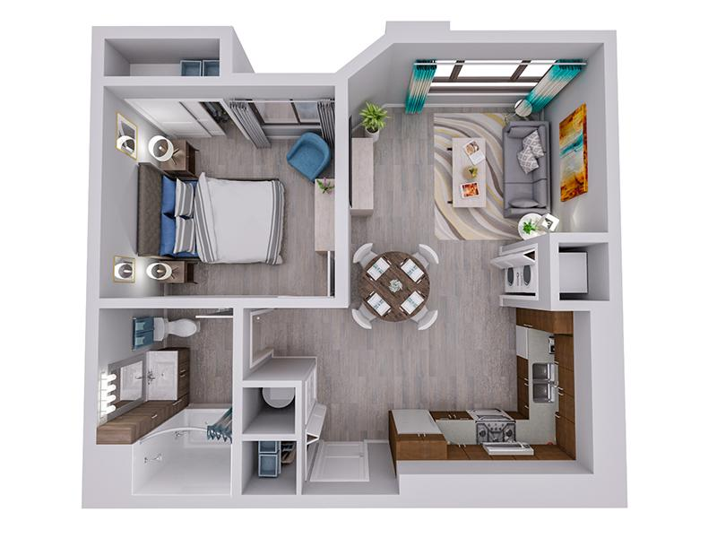 1 Bedroom floor plan at The Barringway Place
